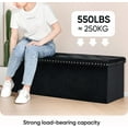 thumbnail image 6 of Black Storage Ottoman Bench for Bedroom, Folding Velvet Chest with Benches Foot Rest Stool, Large Long Shoes Chest for Bedroom, Living Room, 43.3"x15.7"x15.7", 6 of 9