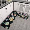 thumbnail image 2 of Pioneer Flower Floral Print Pattern Kitchen Rugs Sets Of 2,Anti Fatigue Kitchen Mat Rugs Non Slip Washable,Decorative Kitchen Floor Mats for Kitchen,Sink,Laundry,17"x30"+17"x47", 2 of 7