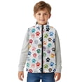 thumbnail image 5 of Xixirimido Colored Animal Paws White Pattern Girls Boys Zippered Vest Warm Soft Fleece Vest for Kids Sleeveless Stand Collar Jacket with Pockets Fall Winter Outerwear for 3T, 5 of 7