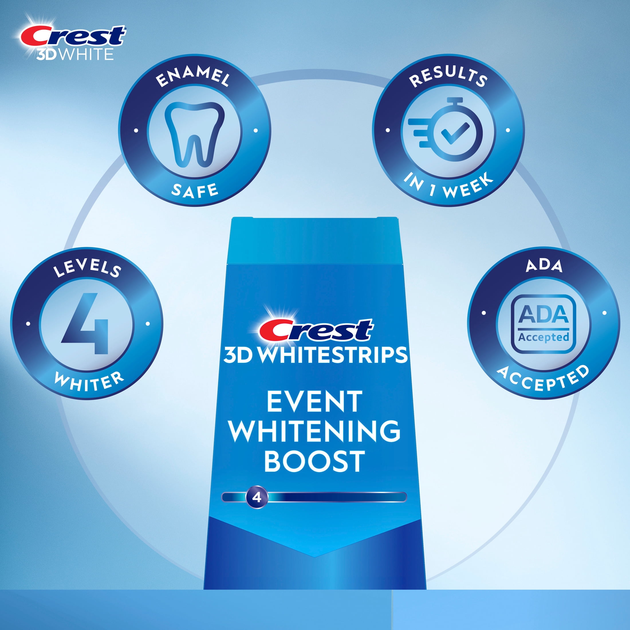 Crest Teeth Whitening Kit, 3DWhitestrips Event Teeth Whitening Kit, 7 Count