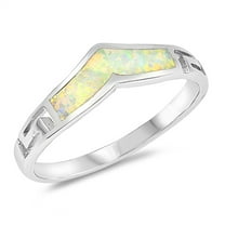CHOOSE YOUR COLOR White Simulated Opal Inlay Filigree Thumb Ring Sterling Silver Band CZ Female Size 9