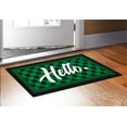 thumbnail image 2 of ThisWear Holiday Decorations Hello Green Buffalo Plaid Doormats St Patricks Day Decor 2 Pack Doormats Hello, 2 of 3