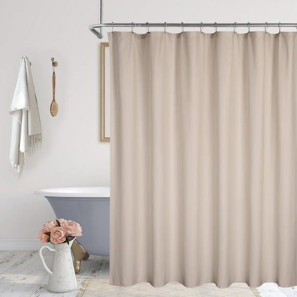 Waffle Weave Shower Curtain 72x72 – Hotel Quality Microfiber Curtain, Waterproof & Quick Dry, Machine Washable – Modern Bathroom Decor, Brown or White