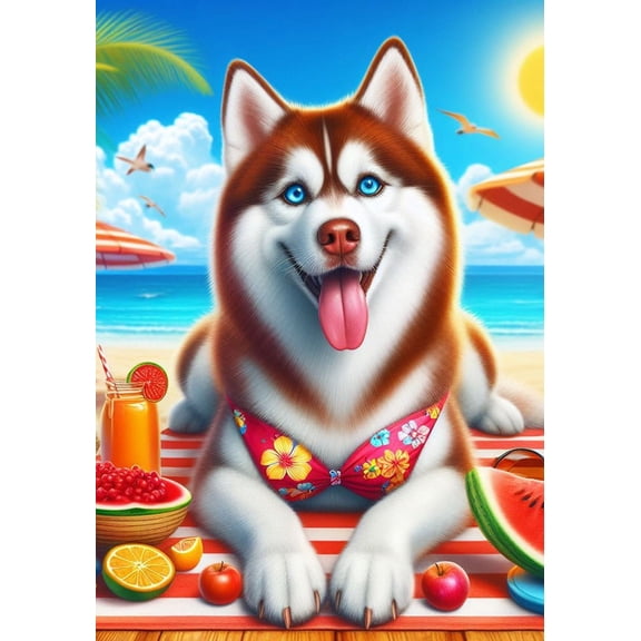Siberian Husky Red - Best of Breed DCR Summer Garden Flag 12" x 17"