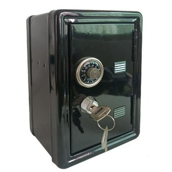 Mini Kids Safe Box with Key Lock, Black