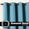 thumbnail image 2 of Blackout Curtain Panels - Thermal Insulated Window Blackout Drapes for Bedroom - Silver Stainless Steel Grommet Top – Ocean - 52" W x 96" L - (Set of 2 Panels), 2 of 2