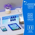 thumbnail image 6 of Dextrus Computer Desk with Power Outlets & LED, U Shaped Desk, L Shaped Desk with Drawers, Large Reversible Corner Gaming Desk with Monitor Stand & Storage Shelves, Office Desk, White, 6 of 14