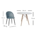 thumbnail image 2 of Ilios Innova | Comedor Roslo 4s Set de Mesa Redonda Blanca y 4 Sillas de Terciopelo Azul, Estilo Nórdico Moderno Minimalista para Espacios Pequeños, 2 of 9