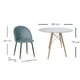 thumbnail image 2 of Ilios Innova | Comedor Roslo 4s Set de Mesa Redonda Blanca y 4 Sillas de Terciopelo Azul, Estilo Nórdico Moderno Minimalista para Espacios Pequeños, 2 of 9