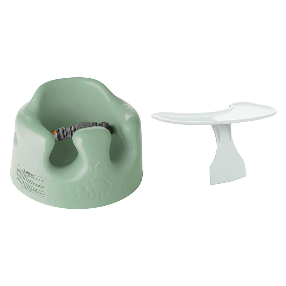 Bumbo Baby Foam Wide Floor Seat with Play Top Tray Attachment, Hemlock