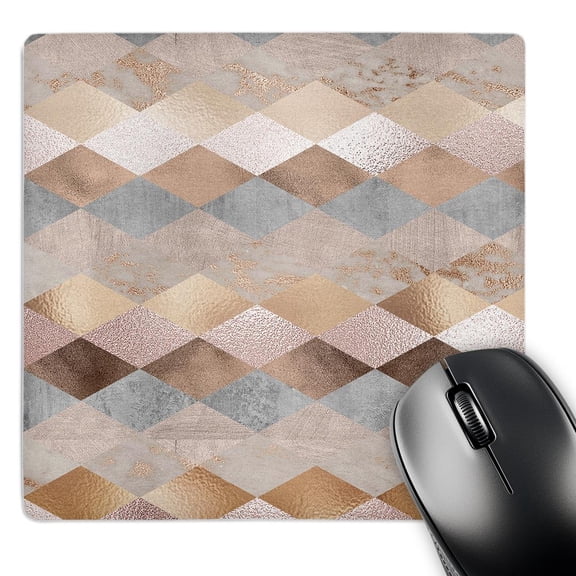 3dRose, Image of Abstract Trendy Geometrical Copper Marble Polygonal Argyle Pattern, MousePad