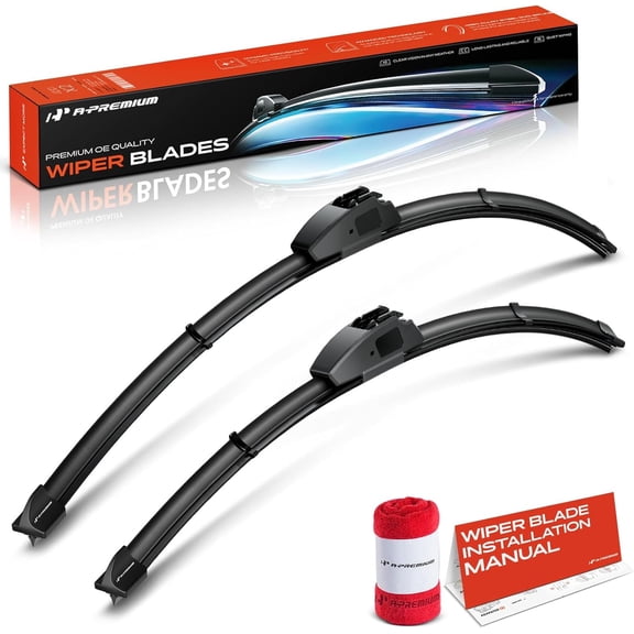 A-Premium 28" & 20" Windshield Wiper Blades with Wear Indicator & Towel - Compatible with Toyota Sienna 2011-2020 - Pack of 2, Hook Arm Connector, Left and Right