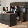 thumbnail image 3 of Connexion L Shaped Desk with Drawers in Antigua and Black - Engineered Wood, 3 of 13