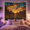 thumbnail image 2 of Desert Highway at Sunset in Red Rock Canyon, Majestic Boho for Road Trip Enthusiasts, Western Wall Art Decor, Housewarming Gift, Tapestry Wall Hanging for Living Room and Bedroom, 2 of 7
