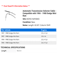 thumbnail image 2 of Automatic Transmission Selector Cable - Compatible with 1984 - 1988 Dodge Mini Ram 1985 1986 1987, 2 of 2