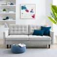thumbnail image 2 of Tufted Sofa, Fabric, Light Grey Gray, Modern Contemporary Urban Design, Living Lounge Room Hotel Lobby Hospitality, 2 of 9