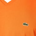 thumbnail image 4 of Men's Lacoste Orange Short Sleeve Pima Cotton V-Neck Jersey T-Shirt - 6/XL, 4 of 5