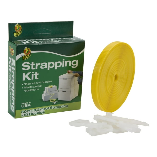 Duck Brand Plastic Strapping Kit And 10 Buckles 60 Ft Yellow Walmart Com Walmart Com