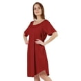 thumbnail image 4 of Inkmeso Nightgowns for WoMen's Short Sleeve W/ Round Neck Nightdress Jersey Tunic Loungewear, 4 of 7