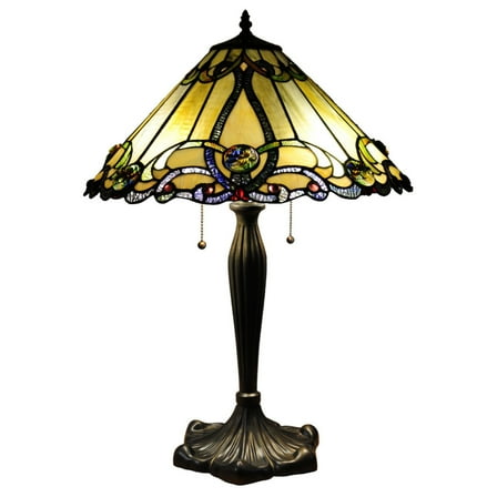 CH1B518AV18-TL2 MAJESTIC GRANDEUR Tiffany-style 2 Light Victorian Table Lamp 18" Shade
