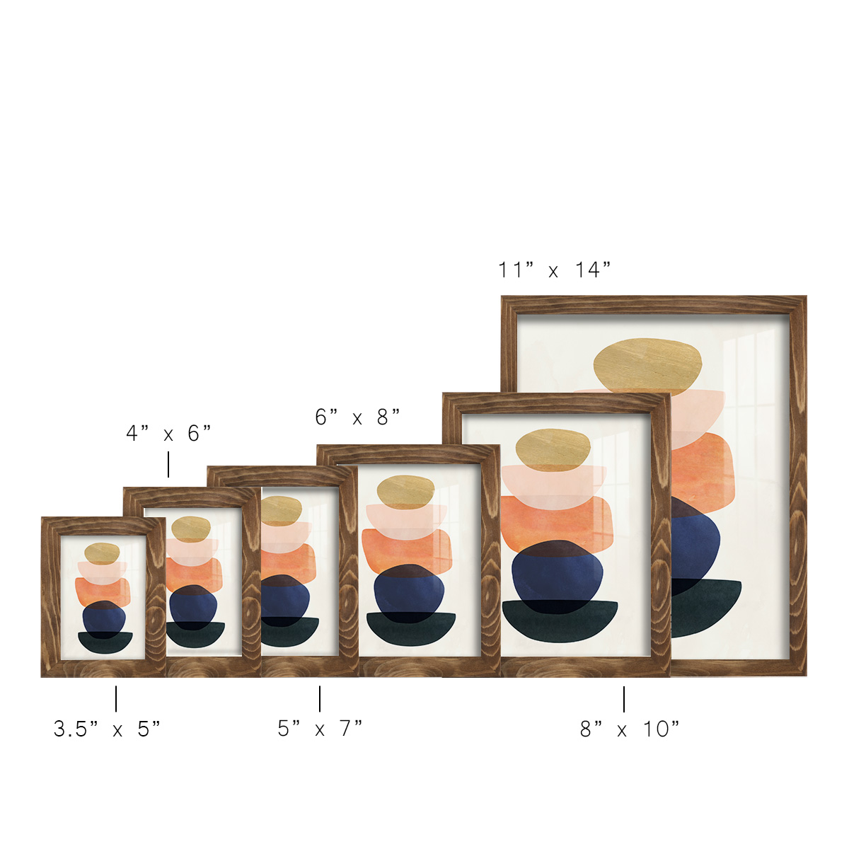 Mod Pods II -Framed Print w/glass-Walnut