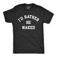 thumbnail image 1 of Mens Id Rather Be Naked T Shirt Funny Nude Bare Unclothed Joke Tee for Guys (Heather Black - NAKED) - L, 1 of 3