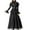 Black, variant on IROINNID Long Sleeve Dress for Women Gothic Court Style Belt Witch Bubble Sleeve Long Sleeve Round Neck Dress ,Black