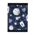 thumbnail image 3 of Chririnla Navy Basketball Print Toddlers Purse for Sports, Elastic Polyester Trifold Card Wallet with Lightweight Portable Money Organizer, 3 of 7