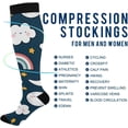 thumbnail image 4 of High Elasticity Compression Socks, High Knee Socks Adult Universal Leisure Relieve Fatigue, Moons Clouds Rainbows Travel Daily with Running (1 Pair) Gift, 4 of 7