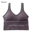 thumbnail image 1 of Sonducket Top corto con tirantes deportivos para mujer, ropa interior deportiva para niña, sujetador con tirantes transpirables para Chinlon, lencería Ropa interior morado oscuro, 1 of 1