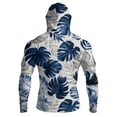 thumbnail image 7 of Men's UPF 50+ Sun Hoodie Long Sleeve Hooded Fishing Shirt Palm & Ocean Scenic Pullover Cooling Ice Silk Breathable Quick-Dry Moisture Wicking 4-Way Stretch for Commute Fishing Hiking Blue S, 7 of 7