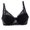 Black, variant on Maynos Sexy Back Double-breasted Buckle Gather Push Up Full Lace Thin Bra Underwire 3/4 Cup Lace Brassiere Underwear 32/34/36/38/40 White