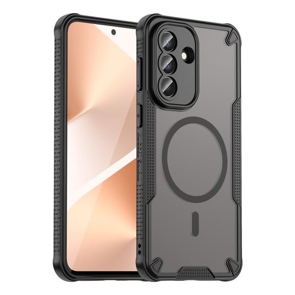 TECH CIRCLE for Samsung Galaxy A57 Magnetic Matte Case,Shockproof PC TPU Case Compatible with Mag Safe Frosted Transparent Back Cover,Black