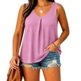 thumbnail image 2 of RQYYD Plus Size Pleated Tank Tops For Women Sleeveless U Neck Loose Flowy Casual Summer Curvy Fit Camisoles, 2 of 7
