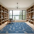 thumbnail image 2 of ODIKA 9'x12' Blue Indigo Geometric Design Washable Area Rug Modern Abstract Machine Pattern Non-Shedding, Easy Care for Master Suite, California King, Under Bed, 2 of 7