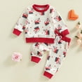 thumbnail image 2 of TOWED22 Infant Baby Boy Fall Clothes Set Funny Print Sweatshirt Pant Outfit Toddler Winter Clothes(Blazer,12-18 M), 2 of 7
