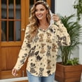 thumbnail image 3 of DISNIMO Schnauzer Printed Shirts for Women Dog Paw Printed Hoodies V Neck Sweatshirts Long Sleeve Pullover Tops for Daily Wear, S, 3 of 7