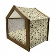 thumbnail image 2 of Modern Pet House, Contemporary Coffee Cups Polka Dots and Beans Roasted Graphic Design, Outdoor & Indoor Portable Dog Kennel with Pillow and Cover, 5 Sizes, Cream and Brown, by Ambesonne, 2 of 5