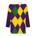 thumbnail image 3 of UPPADA Femmes T-Shirts à Manches 3/4 Mardi Gras Yall T-Shirts à Imprimé Floral Col Rond Blouse à devant Plissé Hauts d'Été Décontractés Chandail à Enfiler Haut Mode Fête Défilé Hauts Hauts à Manches 3/4 pour Femmes Aubaines, 3 of 5