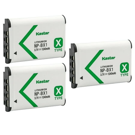 Kastar 3-Pack NP-BX1 Battery Replacement for Sony Cyber-shot DSC-HX60  Cyber-shot DSC-HX60V  Cyber-shot DSC-HX80  Cyber-shot DSC-HX90  Cyber-shot DSC-HX90V  Cyber-shot DSC-HX99 Camera