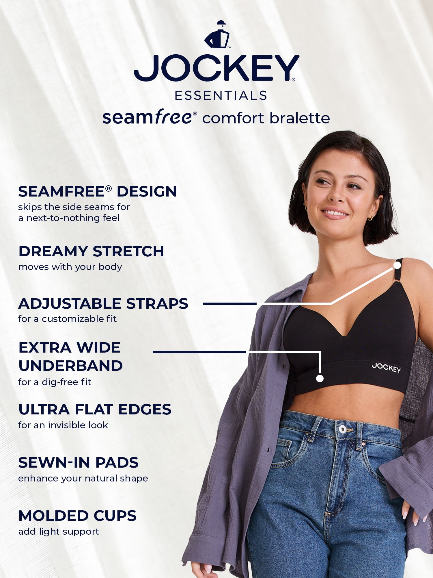 Jockey® Essentials Women's Seamfree® Comfort Bralette (Small-XL)
