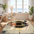 thumbnail image 3 of Design&I 5'x7' Washable Area Rug Snag-Free, Skid-Resistant Vintage Vinyl Record Turntable Motif Distressed Retro Aesthetic for Dining Room, Under Table, Home Office, 3 of 7