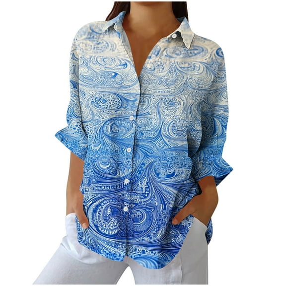 fanshangmao Women's Tops Fall Casual Women's Tops Plus Size 3x Ladies Long Sleeve Fall Tops Women's Blouses Casual Plus Size Trending