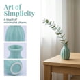 thumbnail image 2 of Unique Bargains Mini Ceramic Bud Tiny Matte Vase for Desktop Cyan 1.8"L x 1.8"W x 3"H, 2 of 6