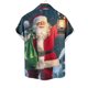 thumbnail image 3 of Mens Manga Corta Botón Abajo Camisas, Cuello de Vuelta Navidad Impresa Blusa, Top de Moda Casual, 3 of 4