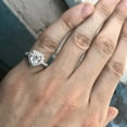 thumbnail image 3 of HeartsAndYou 1.7ct Heart Cut Moissanite Engagement Ring for Women Halo Round Accents 18k White Gold over Silver, 3 of 8