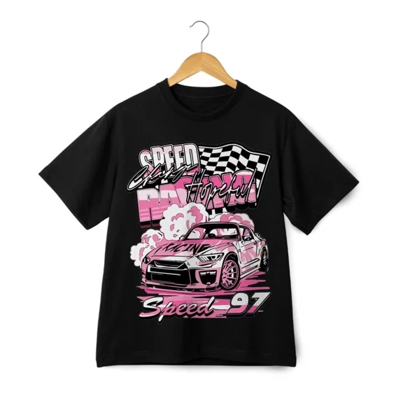 Retro Anime Racing Car Streetwear Cool SpeedUnisex T-Shirt ,up to size 5XL