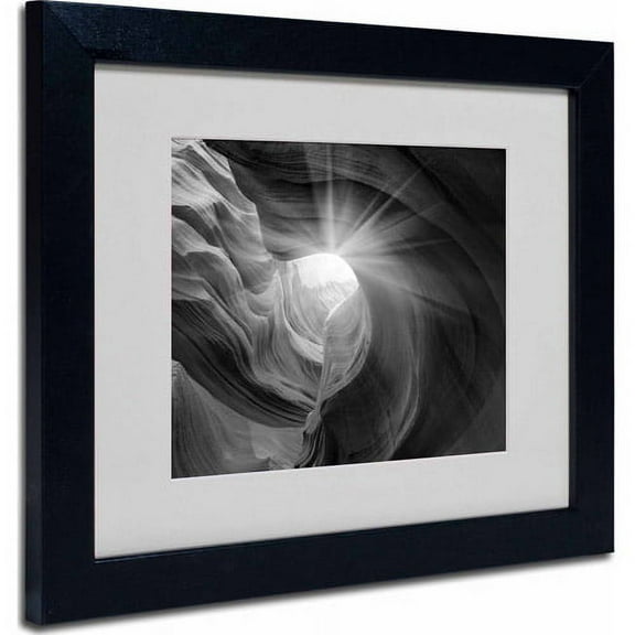 Matted art under acrylic in a black frame