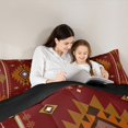 thumbnail image 5 of Manfei Boho Bohemain Full Size Comforter Sets,Red Aztec Geometric Print Bedding Comforter Set,Rustic Farmhouse Cabin Bedding Sets,Super Cozy Room Decoration Reversible,3pcs, 5 of 8