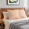 thumbnail image 6 of Pillow Covers 26x26 Set of 2, Thin Orange Striped Throw Pillow Covers Decorative Couch Cushion Cover, Farmhouse Modern Stripes Microfiber Soft Square Pillowcases for Bedroom Living Room Sofa, 6 of 9